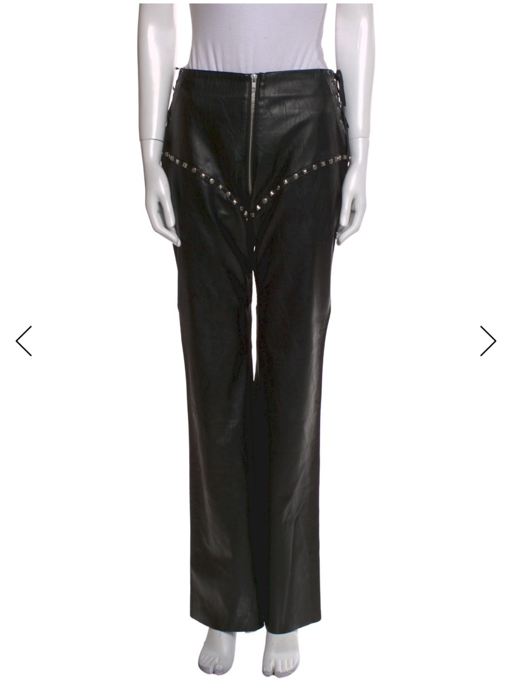 I AM GIA Black Studded faux Leather Trousers with Front Zip